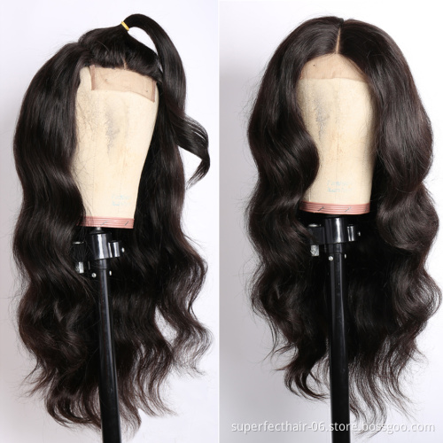 Wholesale Price 4x4 Body Wave & Straight Lace Closure Wig Pre Plucked With Baby Hair Cuticle Aligned Raw Virgin Human Hair Wigs
